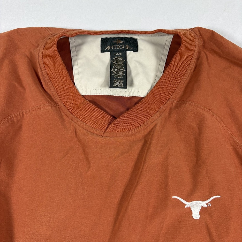 Antigua Texas Longhorns Pullover Men Size L Burnt Orange V-Neck Embroidered Logo - Picture 3 of 9